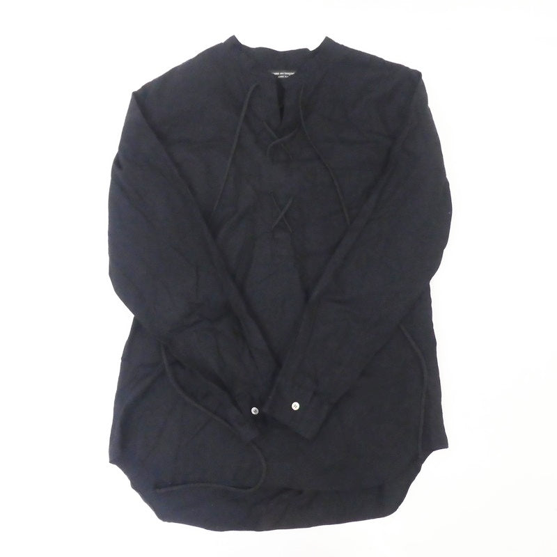 【中古】COMME des GARCONS HOMME PLUS | コムデギャルソンオムプリュス レースアッププルオーバーシャツ その他トップス PI-B030 ブラック