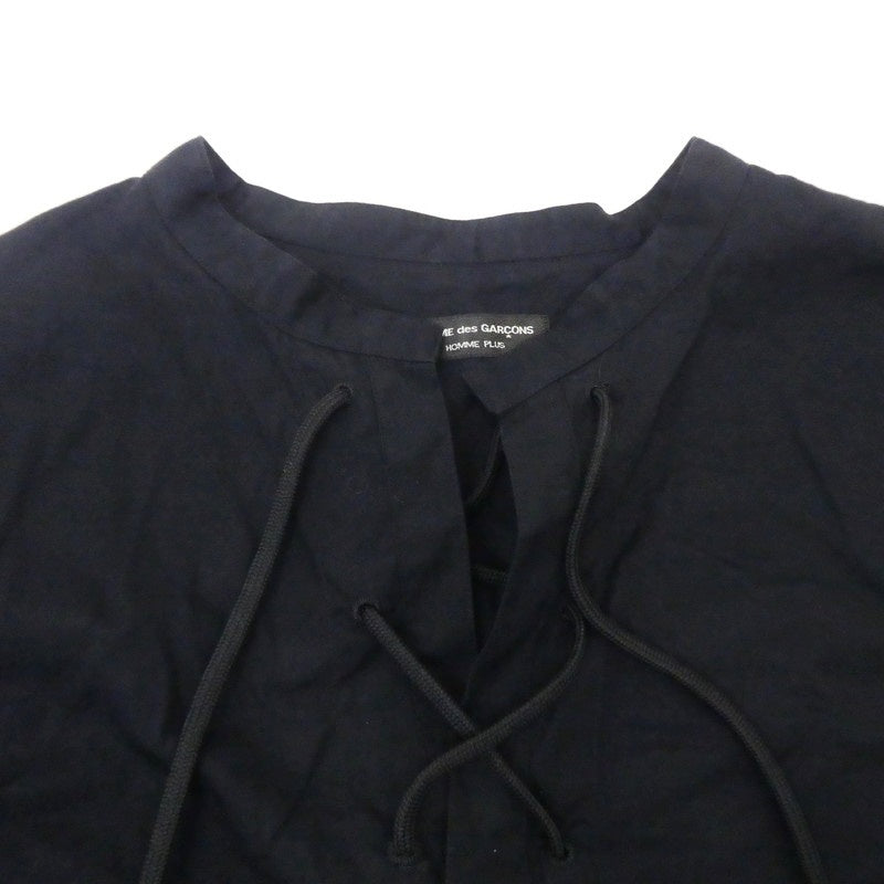 【中古】COMME des GARCONS HOMME PLUS | コムデギャルソンオムプリュス レースアッププルオーバーシャツ その他トップス PI-B030 ブラック
