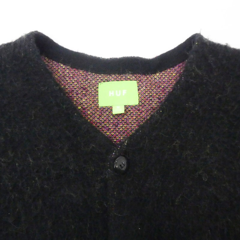 【中古】HUF | ハフ H-DOG CARDIGAN カーディガン ブラック サイズ:M