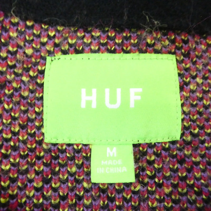 【中古】HUF | ハフ H-DOG CARDIGAN カーディガン ブラック サイズ:M