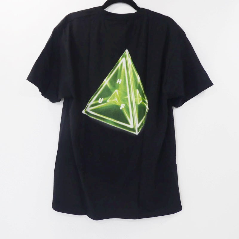 【中古】HUF | ハフ TESSERACT TRIPLE TRIANGLE S/S TEE 半袖Tシャツ TS01815 ブラック サイズ:L
