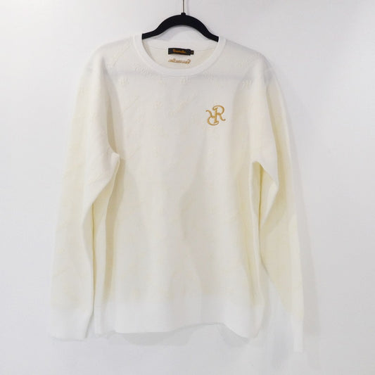 【中古】Resurrection | レザレクション ロゴモノグラムニットプルオーバー ニット RMW-KN13 ホワイト サイズ:XL