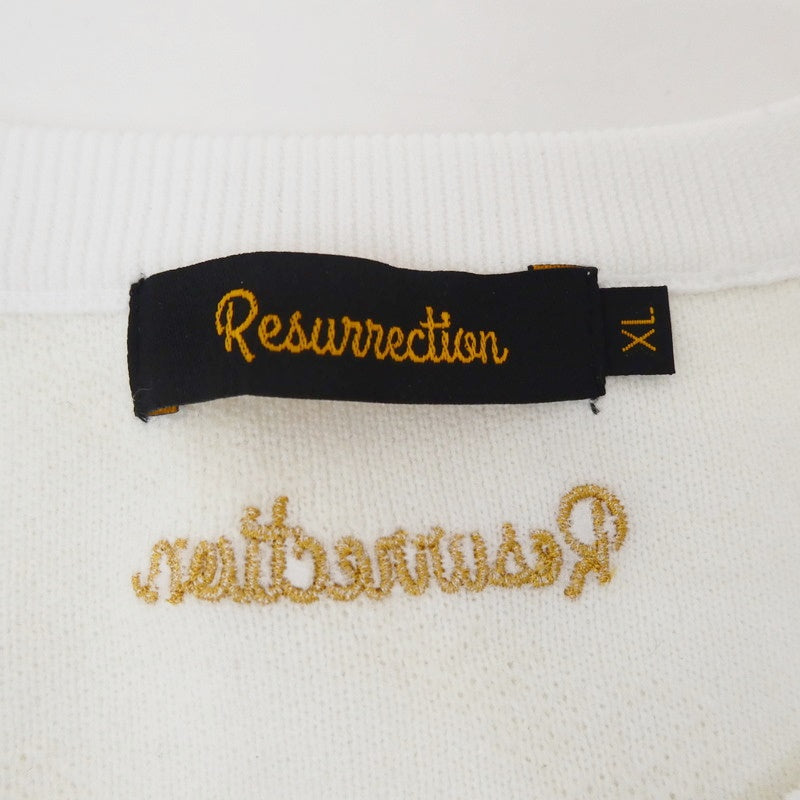 【中古】Resurrection | レザレクション ロゴモノグラムニットプルオーバー ニット RMW-KN13 ホワイト サイズ:XL
