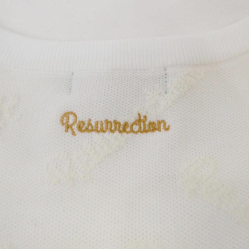 【中古】Resurrection | レザレクション ロゴモノグラムニットプルオーバー ニット RMW-KN13 ホワイト サイズ:XL