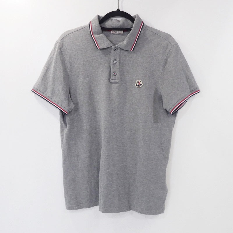 【中古】MONCLER | モンクレール MAGLIA POLO MANICA ポロシャツ 8A70300 グレー サイズ:L