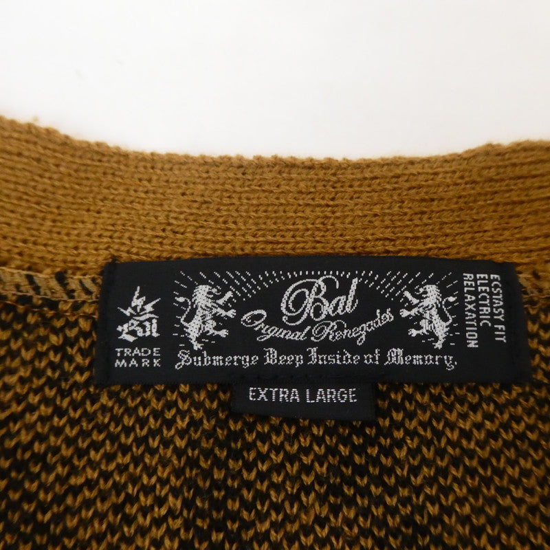 【中古】BAL | バル JACQUARD RAMIE CARDIGAN カーディガン ブラウン サイズ:XL