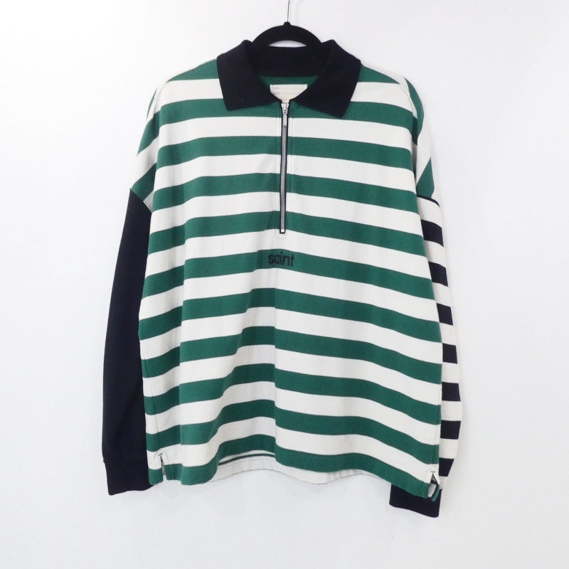 【中古】SAINT MICHAEL | セントマイケルセイントマイケル SA_RUGGER SH/BORDER ポロシャツ SM-YS8-0000-C-40 サイズ:M