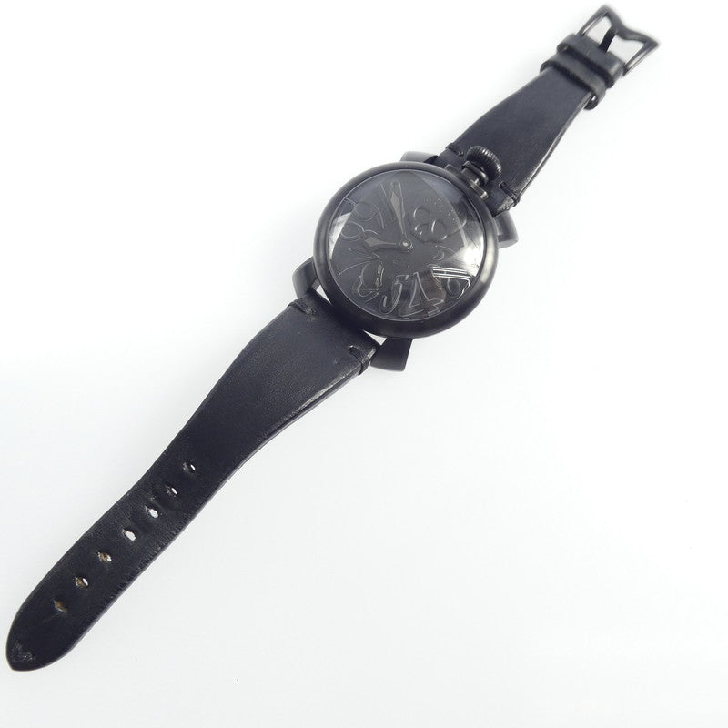 【中古】GaGaMILANO | ガガミラノ MANUALE ARTCOLLECTION 腕時計 5012ART.01S ブラック
