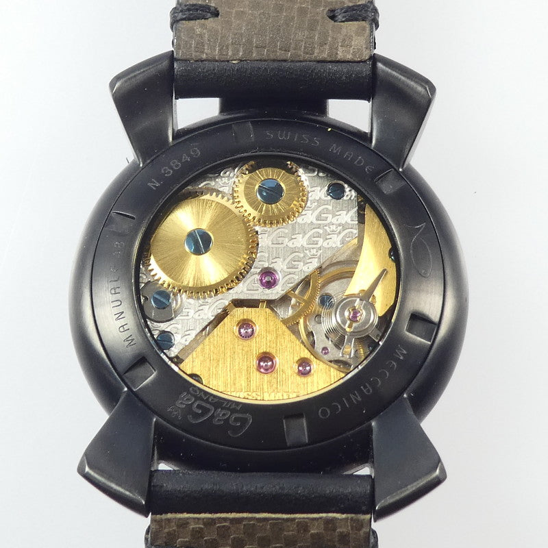 【中古】GaGaMILANO | ガガミラノ MANUALE ARTCOLLECTION 腕時計 5012ART.01S ブラック