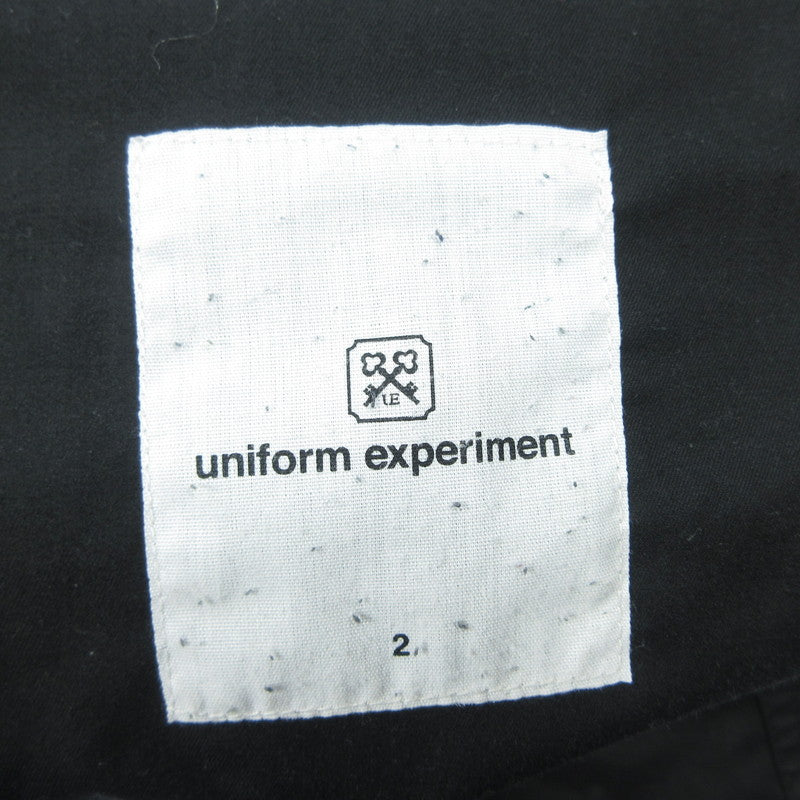 【中古】uniform experiment | ユニフォームエクスペリメント STRETCH GABARDINE SLIM FIT SLACKS その他ボトムス UE-170038 ブラック サイズ:2