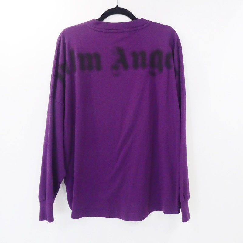 【中古】Palm Angels | パームエンジェルス BLURRY LOGO OVER TEE L/S 長袖Tシャツ PMAB001F21JER001 パープル サイズ:M