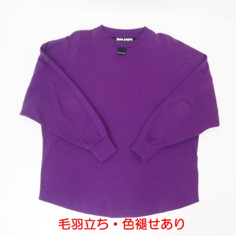 【中古】Palm Angels | パームエンジェルス BLURRY LOGO OVER TEE L/S 長袖Tシャツ PMAB001F21JER001 パープル サイズ:M