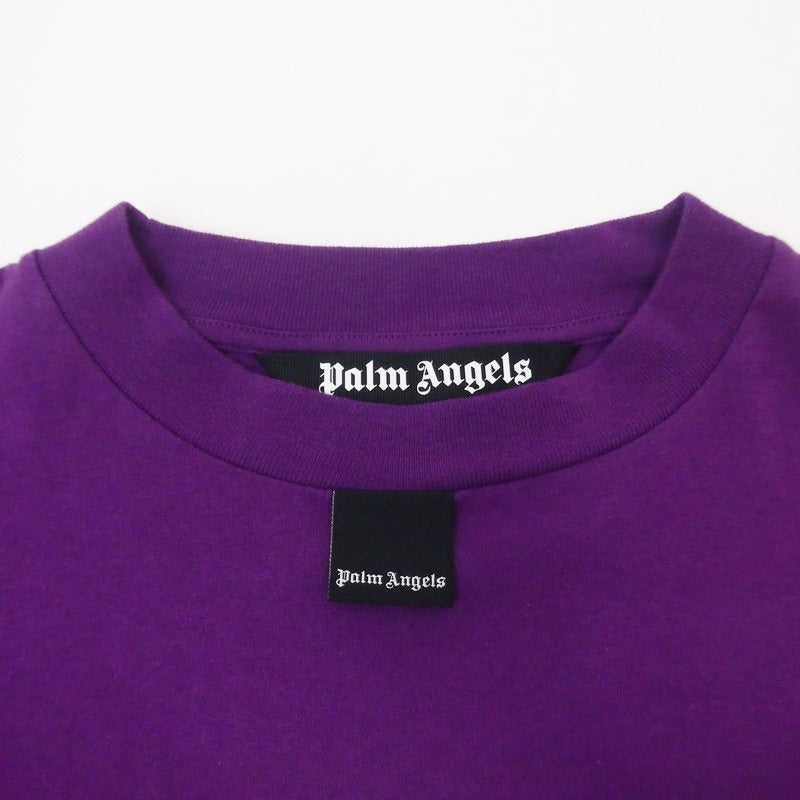 【中古】Palm Angels | パームエンジェルス BLURRY LOGO OVER TEE L/S 長袖Tシャツ PMAB001F21JER001 パープル サイズ:M