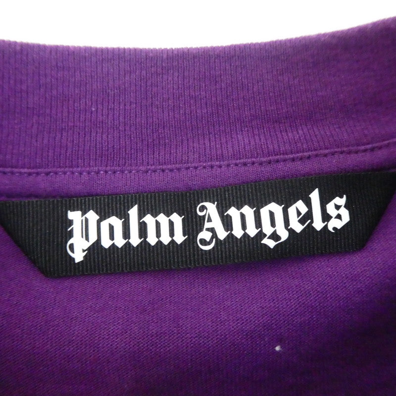 【中古】Palm Angels | パームエンジェルス BLURRY LOGO OVER TEE L/S 長袖Tシャツ PMAB001F21JER001 パープル サイズ:M