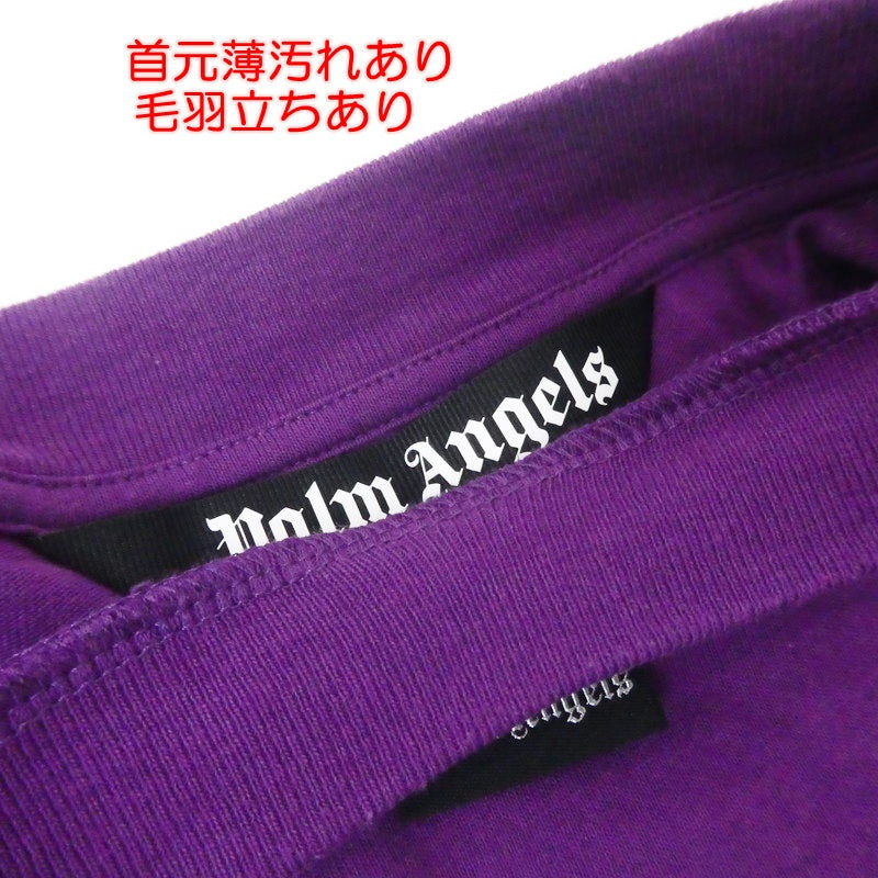 【中古】Palm Angels | パームエンジェルス BLURRY LOGO OVER TEE L/S 長袖Tシャツ PMAB001F21JER001 パープル サイズ:M