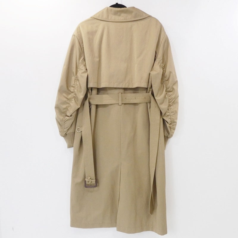 【中古】ZARA | ザラ ウォーターレペレントプリーツ トレンチコート ベージュ サイズ:S