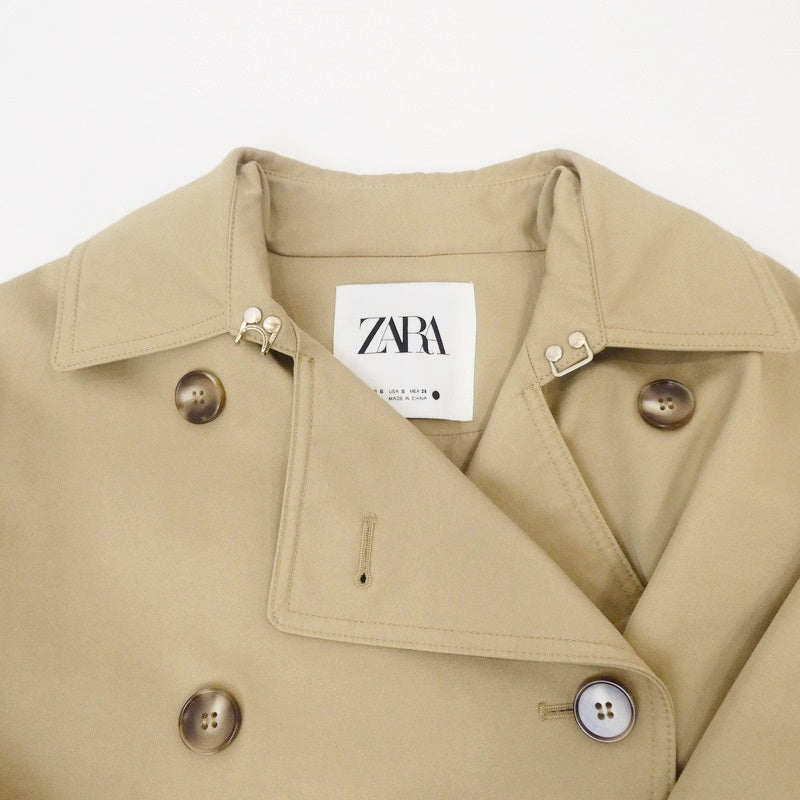 【中古】ZARA | ザラ ウォーターレペレントプリーツ トレンチコート ベージュ サイズ:S