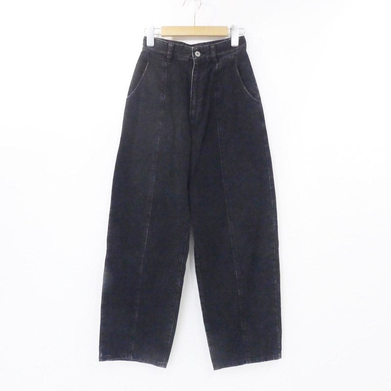 【中古】Steven Alan | スティーブンアラン 12OZ DENIM WIDE TAPERED PANTS デニムパンツ 8214-243-0594 ブラック サイズ:S