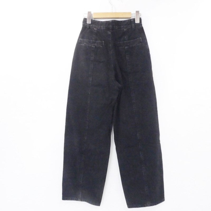 【中古】Steven Alan | スティーブンアラン 12OZ DENIM WIDE TAPERED PANTS デニムパンツ 8214-243-0594 ブラック サイズ:S