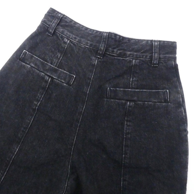 【中古】Steven Alan | スティーブンアラン 12OZ DENIM WIDE TAPERED PANTS デニムパンツ 8214-243-0594 ブラック サイズ:S