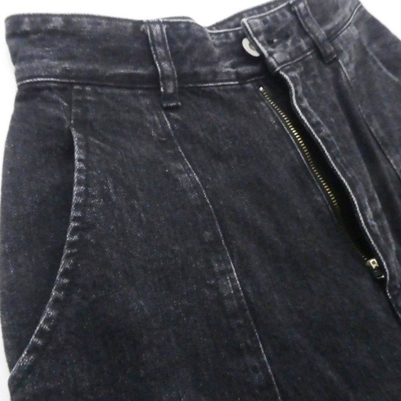 【中古】Steven Alan | スティーブンアラン 12OZ DENIM WIDE TAPERED PANTS デニムパンツ 8214-243-0594 ブラック サイズ:S