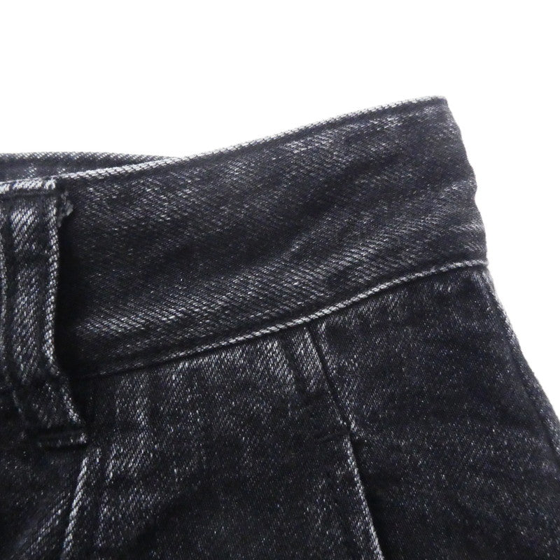 【中古】Steven Alan | スティーブンアラン 12OZ DENIM WIDE TAPERED PANTS デニムパンツ 8214-243-0594 ブラック サイズ:S