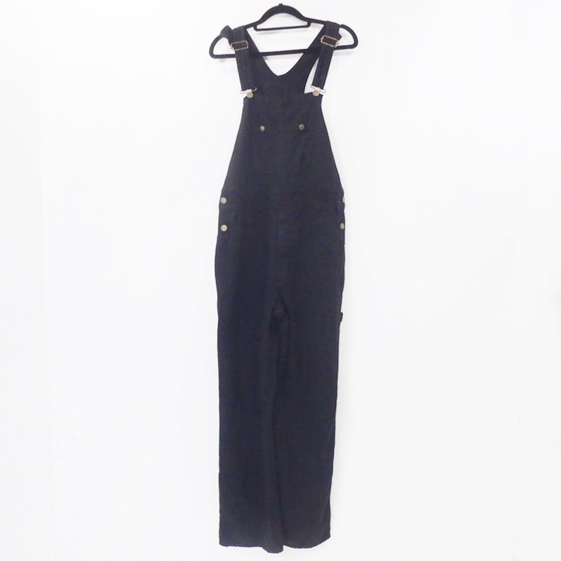 【中古】nest Robe | ネストローブ リネンオーバーオール オーバーオール 01163-1051 ブラック