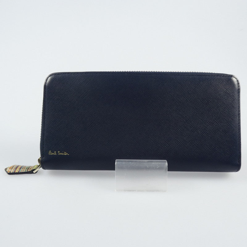 【中古】Paul Smith | ポール・スミス ジップストローグレイン2 長財布 PSC785 ネイビー