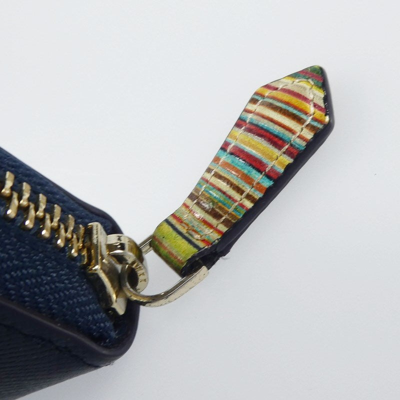 【中古】Paul Smith | ポール・スミス ジップストローグレイン2 長財布 PSC785 ネイビー