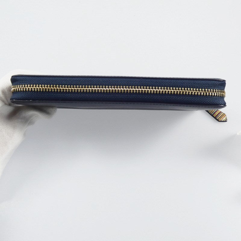 【中古】Paul Smith | ポール・スミス ジップストローグレイン2 長財布 PSC785 ネイビー