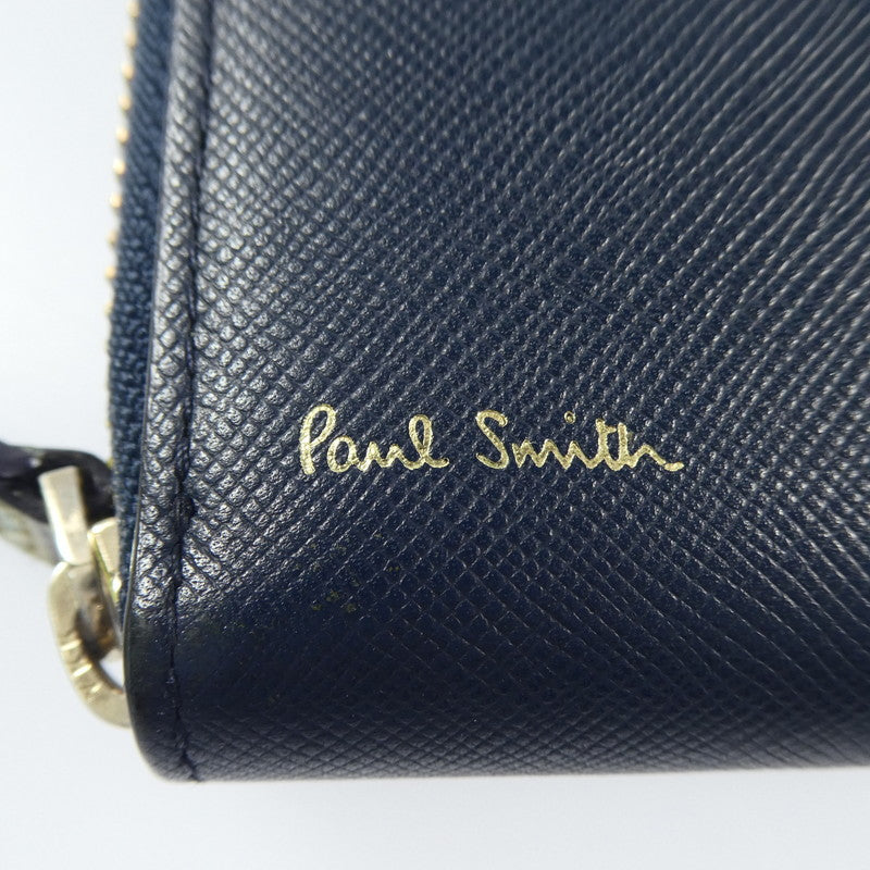 【中古】Paul Smith | ポール・スミス ジップストローグレイン2 長財布 PSC785 ネイビー