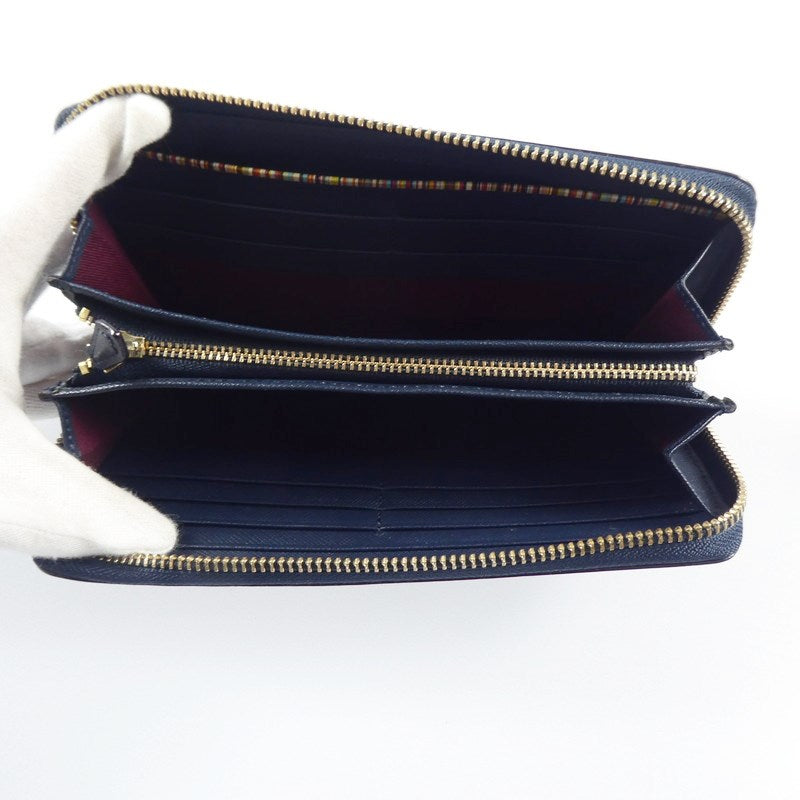 【中古】Paul Smith | ポール・スミス ジップストローグレイン2 長財布 PSC785 ネイビー