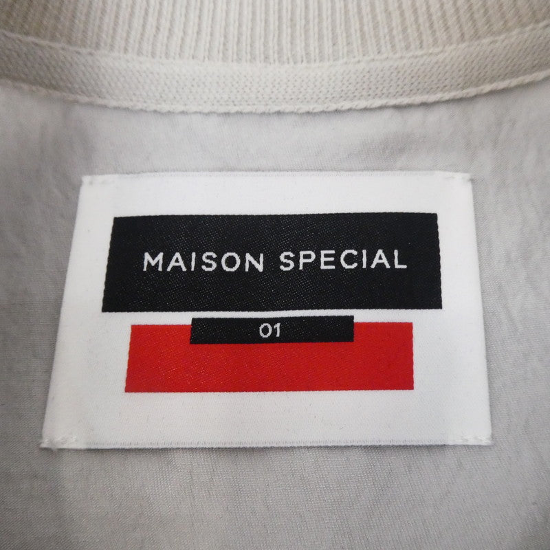 【中古】MAISON SPECIAL | メゾンスペシャル ニットコンビプルオーバー半袖シャツ カットソー 11231411326 ベージュ サイズ:1