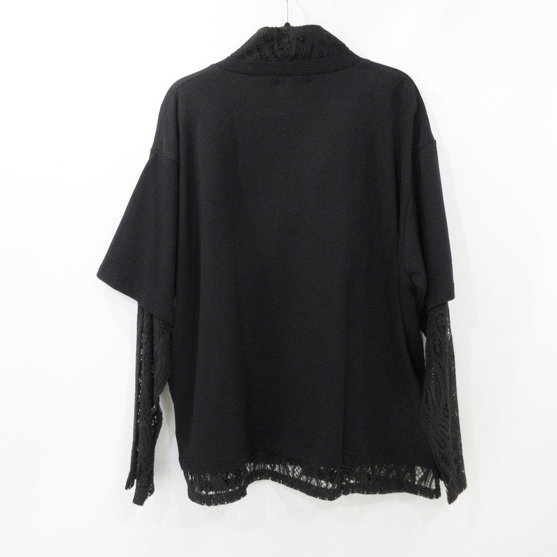 【中古】HARE | ハレ レースレイヤードハーフZIPカットソー その他トップス HA02023 ブラック