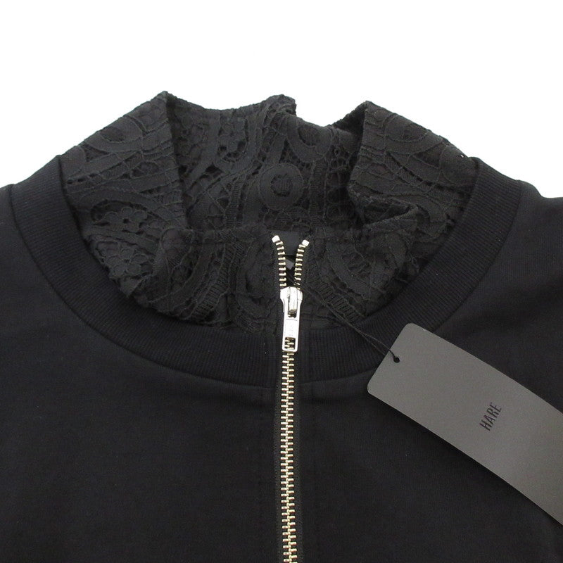【中古】HARE | ハレ レースレイヤードハーフZIPカットソー その他トップス HA02023 ブラック