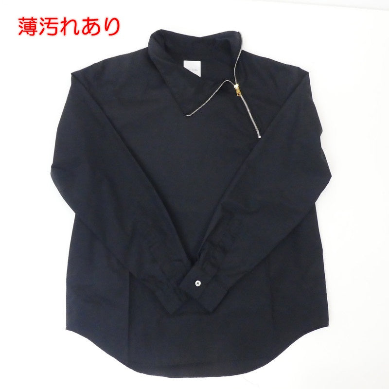【中古】Paul Smith | ポール・スミス スタンドカラープルオーバーシャツ 長袖シャツ 203304 267U ブラック サイズ:M