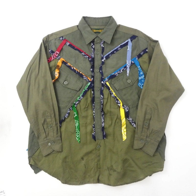 【中古】HURRAY HURRAY | フレイフレイ 長袖シャツ カーキ サイズ:不明