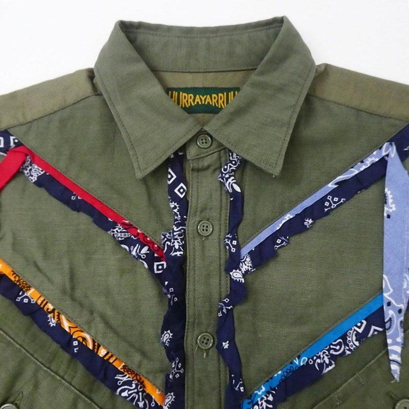 【中古】HURRAY HURRAY | フレイフレイ 長袖シャツ カーキ サイズ:不明