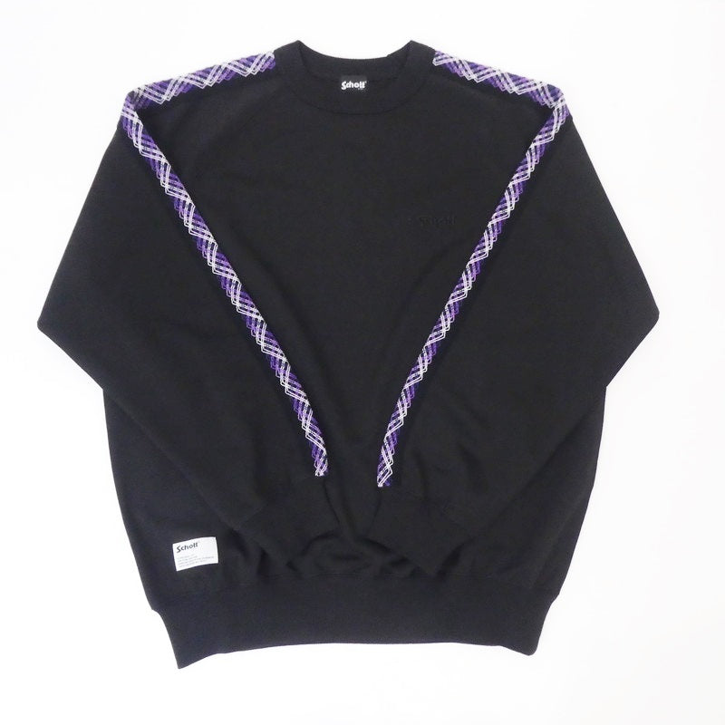 【中古】schott | ショット TAPING JERSEY CREW SWEAT スウェット 782-3232008 ブラック サイズ:M