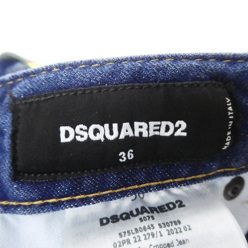 【中古】DSQUARED2 | ディースクエアード JENNIFER CROPPED JEAN デニムパンツ S75LB0645 ブルー サイズ:36