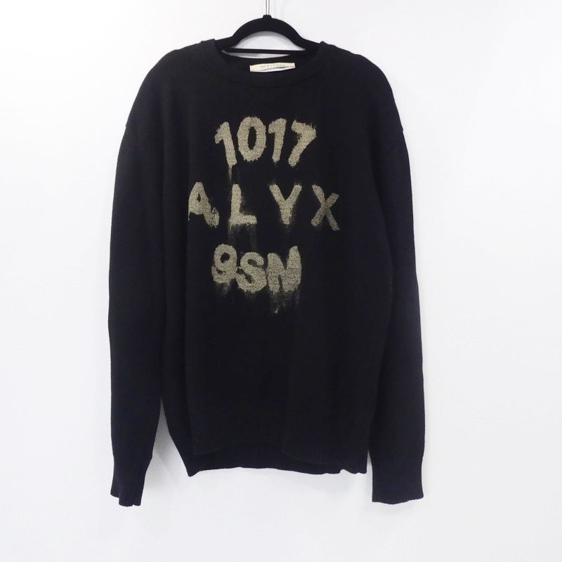 【中古】1017 ALYX 9SM | テンセブンティーナリクスナインエスエム SPRAY PAINT-INTARSIA COTTON-JERSEY SWEATER セーター AAMKN0122YA03 ブラック サイズ:M