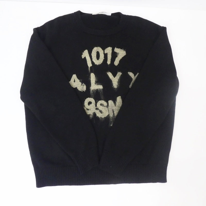 【中古】1017 ALYX 9SM | テンセブンティーナリクスナインエスエム SPRAY PAINT-INTARSIA COTTON-JERSEY SWEATER セーター AAMKN0122YA03 ブラック サイズ:M