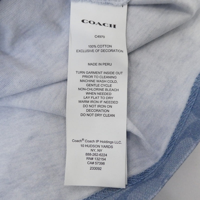【中古】COACH | コーチ DREAM T-SHIRT 半袖Tシャツ C4970 ライトブルー サイズ:S