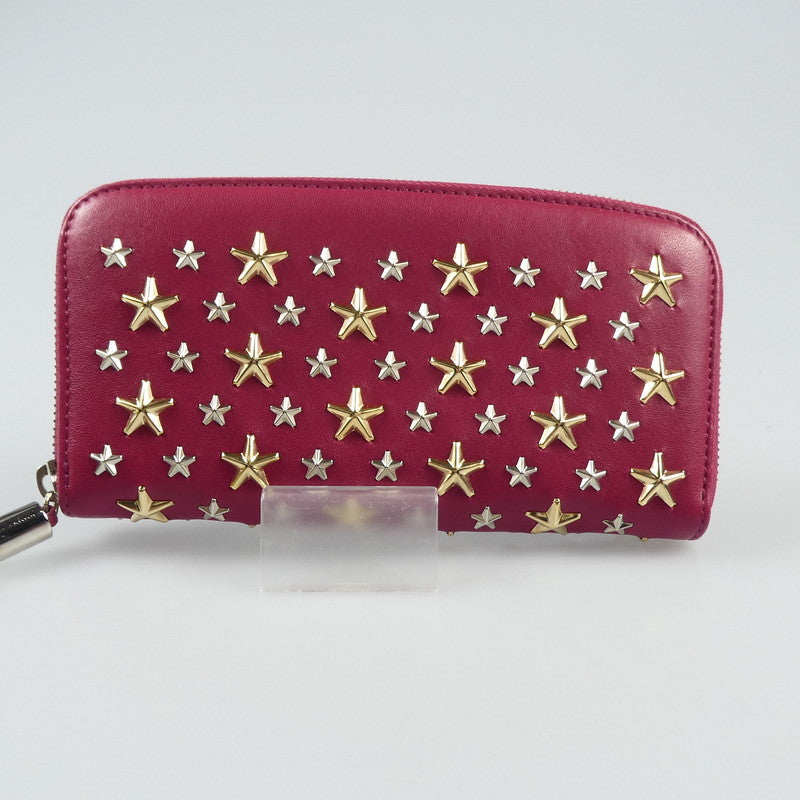 【中古】JIMMY CHOO | ジミーチュウ FILIPA STAR STUDS 長財布 ピンク