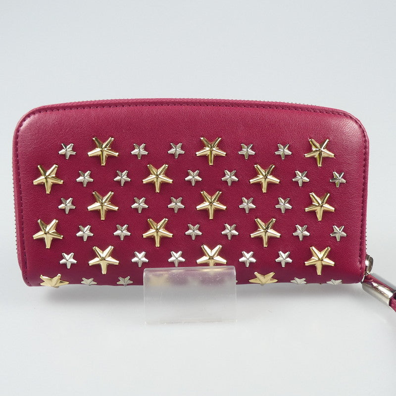 【中古】JIMMY CHOO | ジミーチュウ FILIPA STAR STUDS 長財布 ピンク