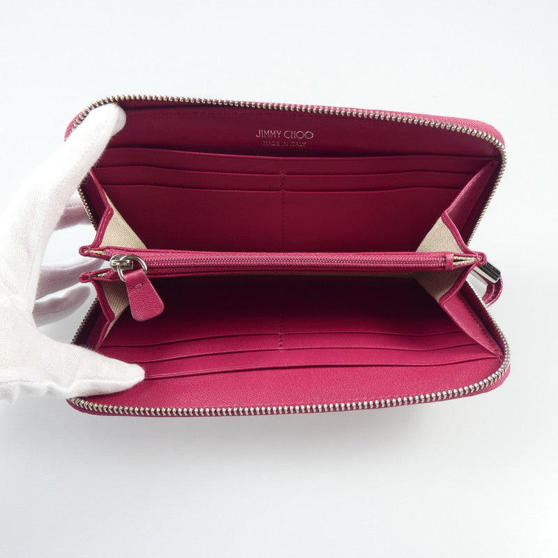 【中古】JIMMY CHOO | ジミーチュウ FILIPA STAR STUDS 長財布 ピンク