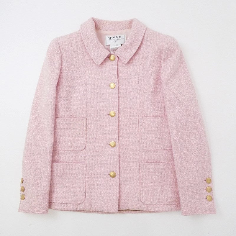 【中古】CHANEL | シャネル ツイードジャケットセットアップ セットアップ P10459V06386 1998年製 国内正規品 ピンク サイズ:38