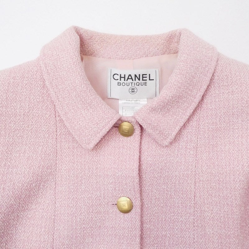 【中古】CHANEL | シャネル ツイードジャケットセットアップ セットアップ P10459V06386 1998年製 国内正規品 ピンク サイズ:38