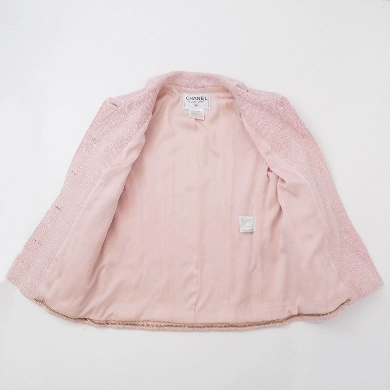 【中古】CHANEL | シャネル ツイードジャケットセットアップ セットアップ P10459V06386 1998年製 国内正規品 ピンク サイズ:38