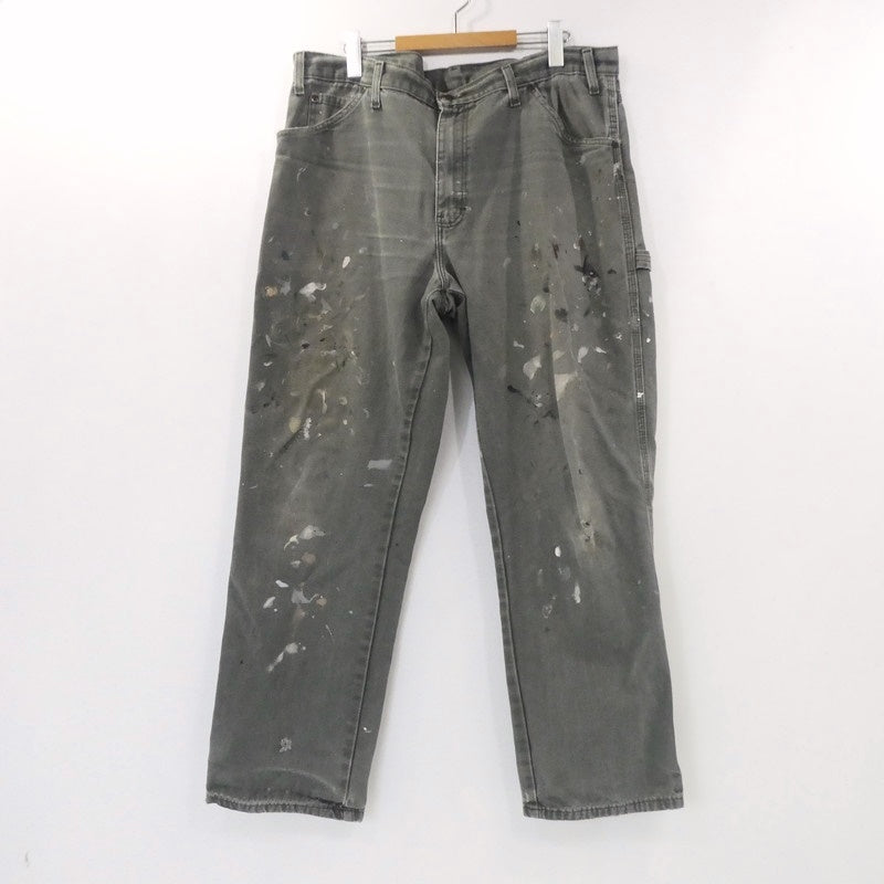 【中古】Dickies | ディッキーズ ダック地スプラッシュペイント パンツ オリーブ